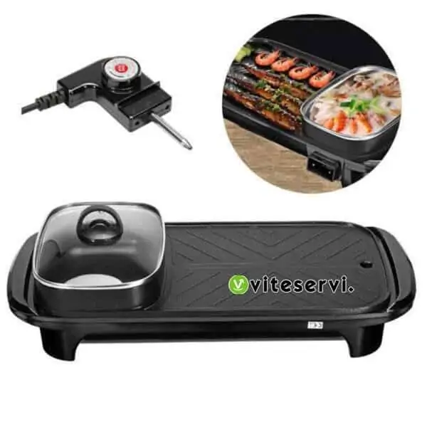 Plaque de Cuisson électrique plus Barbecue 2 en 1