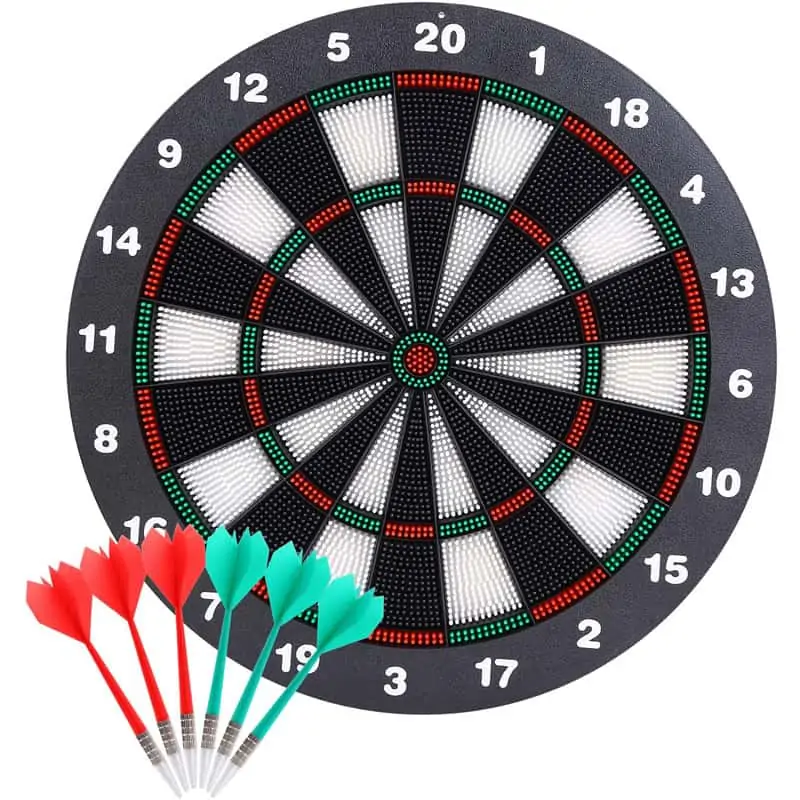 81lKWZcRkXL._AC_SL1500_ Jeu de fléchette à pointe souple pour enfant et adultes.