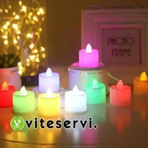 Bougies veilleuses multi-colores Lot de 12 pour décoration