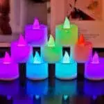 Bougies veilleuses multi-colores Lot de 12 pour décoration