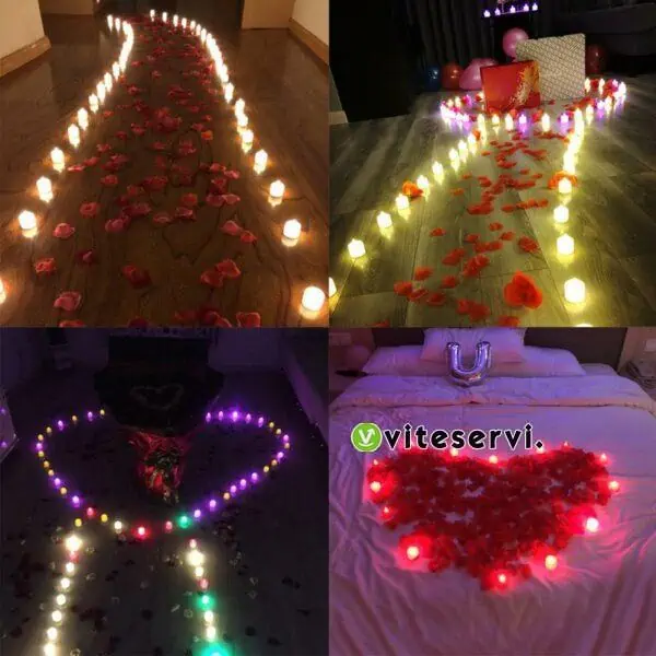 Hf0ca3de711f64fb3afae9e74d544a84ak Bougies veilleuses multi-colores Lot de 12 pour décoration