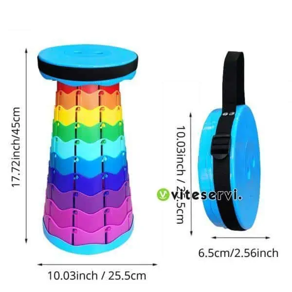 Retractable Tabouret pliable rétractable multicolore