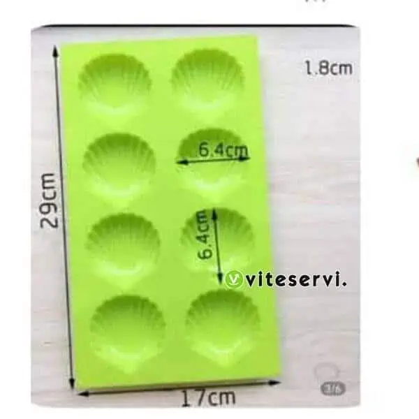 moule Moule en silicone de 08 trous de formes coquillages