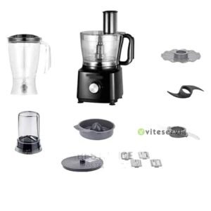 Robot culinaire EUROSONIC ES-BL-1860 - igname pilée - râpe trancheuse - moulinette mixeur - Batteuse 1000W