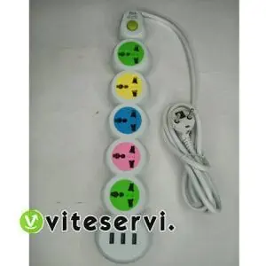 Rallonge électrique de qualité supériure à 5 trous et 3 port USB