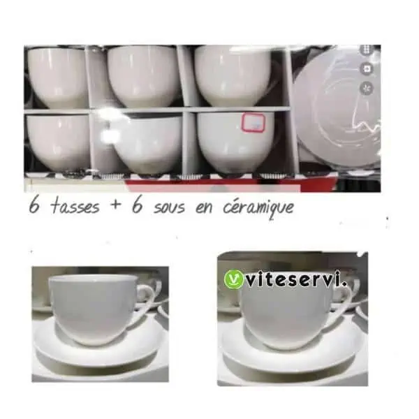 Set de 06 Tasses et 06 sous tasses en céramiques