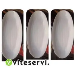 Plateaux ovale en céramique blanche