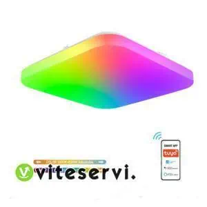 Plafonnier Lampe LED intelligente 16 Millions de couleur avec contrôleWifi et Voix et Fonction mémoire
