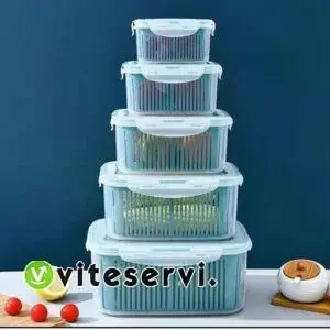 Lot de 5 plastiques de rangement pour réfrigérateur