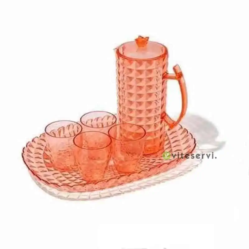 Carafe plus verre Ensemble de Carafe, plateau, plus 4 verres