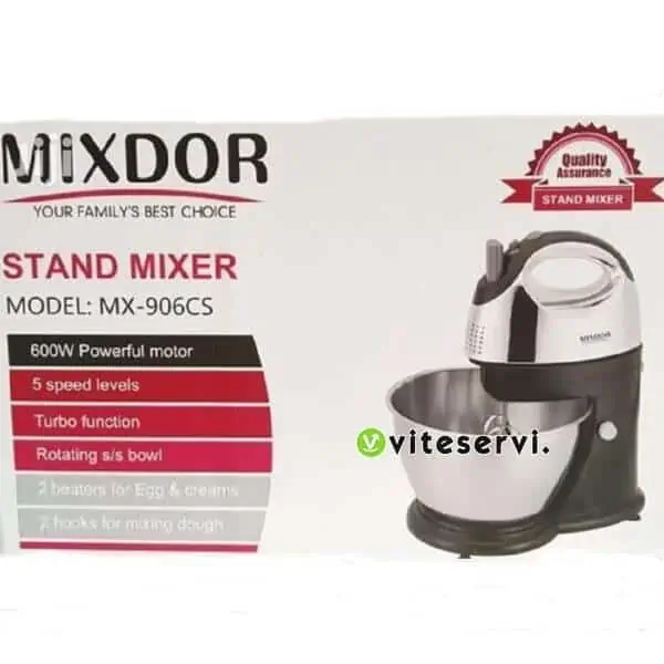 MIXDOR Batteuse Electrique à Bol - MIXDOR 600W 5 Vitesses 4L