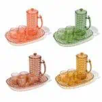 Ensemble de Carafe, plateau, plus 4 verres