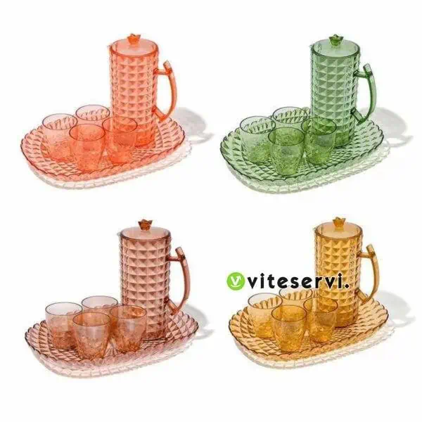 Ensemble de Carafe, plateau, plus 4 verres