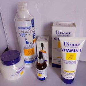 Vitamine E lait, crème, sérum et nettoyant
