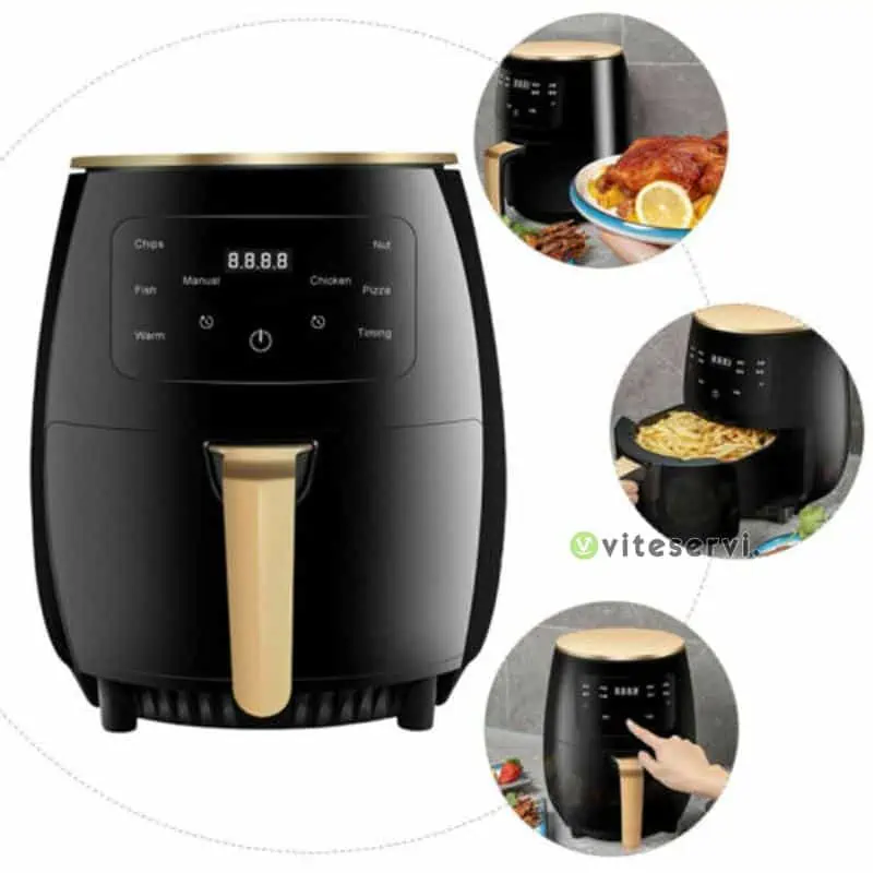 WhatsApp Image 2022 08 26 at 09.15.41 1 Friteuse électrique à air 6L sans huile 1200W - panier Détachable - Thermostat et minuterie Réglable à touche tactile
