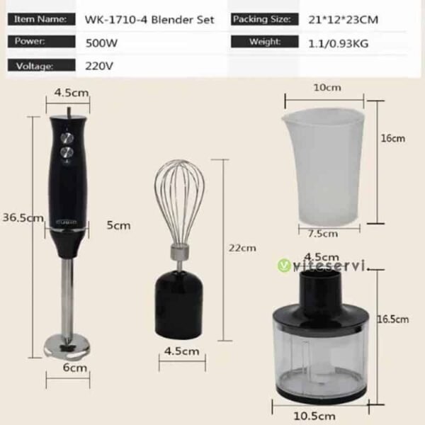 Mixeur Plongeant 4 en 1 SOKANY WK-1710-4  500W