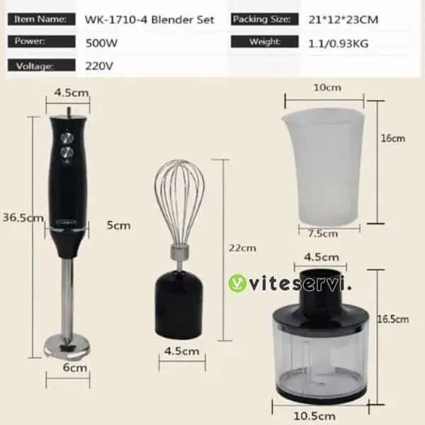 Mixeur Plongeant 4 en 1 SOKANY WK-1710-4  500W