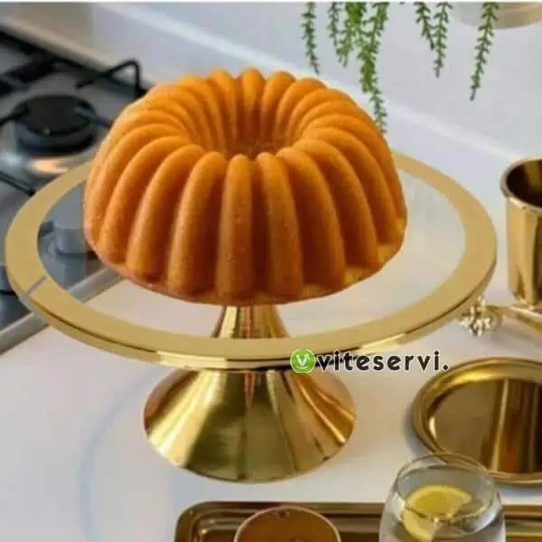 Présentoir à Gâteaux avec bordure dorée
