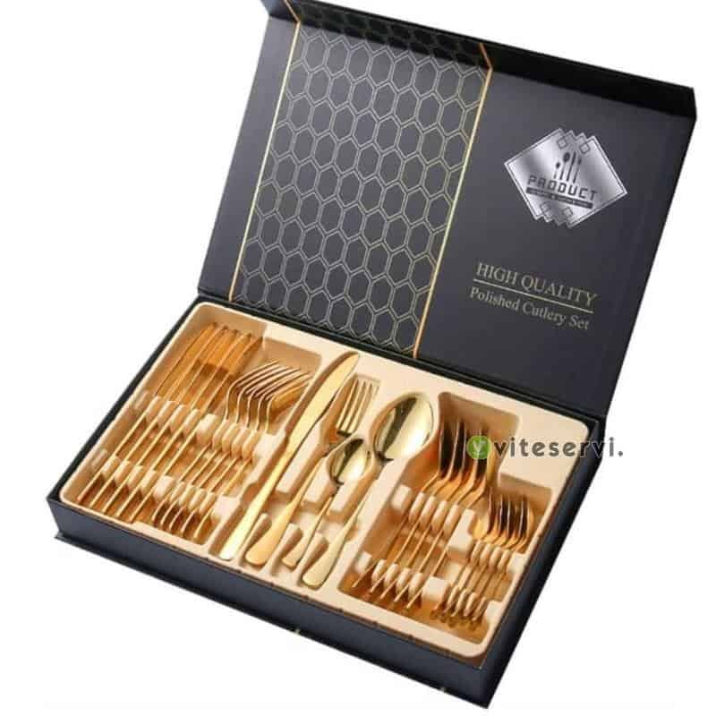 20 pieces Set de 24 pièces de Couteaux - de cuillères à soupe et café et de fourchettes