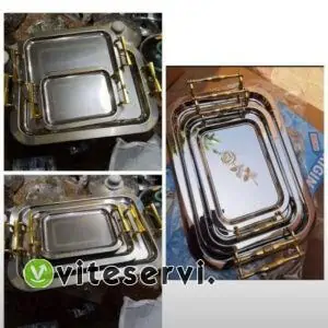 Ensemble de 3 pcs de plateaux de service