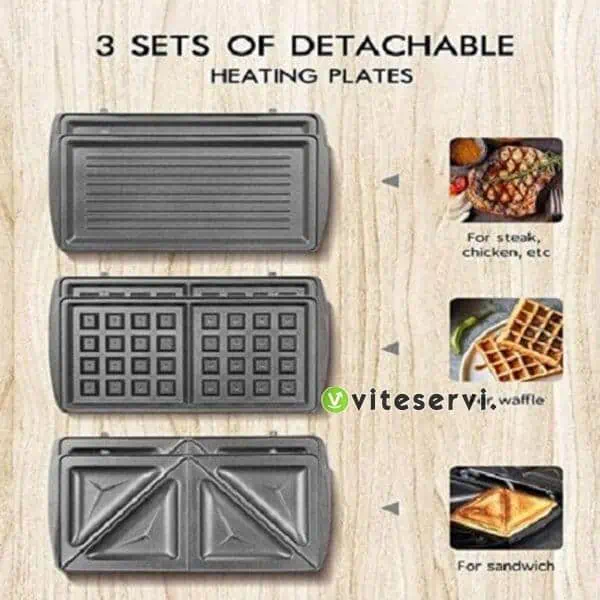 5 2 SANDWICH maker sokany model KJ-303, 3 en 1
