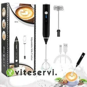 Fouet et Mousseur à lait électrique rechargeable 2 en 1