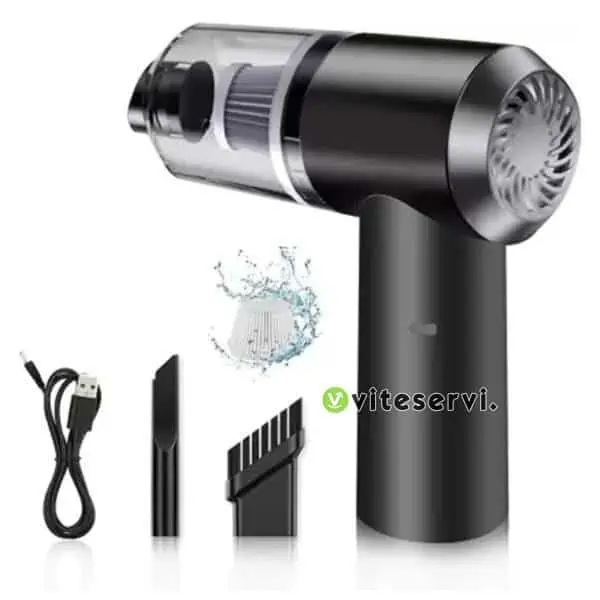Aspirateur Portatif et Mini, éclairage LED, forte et grande aspiration Cyclone, Rechargeable  pour voiture et maison