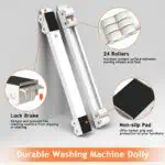 Support mobile réglable pour machine à laver, 2 pièces/ensemble, roulettes pour réfrigérateur et sèche-linge