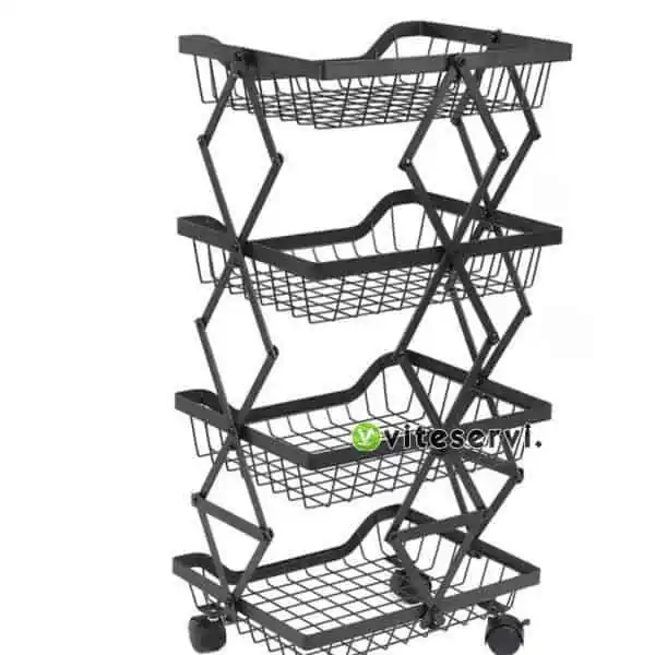 Étagère de rangement pliable multifonction à roulette