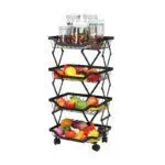 Étagère de rangement pliable multifonction à roulette