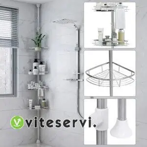 Étagère de coin de salle de bain 4 niveaux