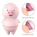 Vibromasseur clitoridien en forme de cochon, pour lécher le clitoris, 6 Modes, Portable, sans fil, adulte, Mini cochon, jouets sexuels pour femmes