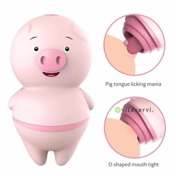 Vibromasseur clitoridien en forme de cochon, pour lécher le clitoris, 6 Modes, Portable, sans fil, adulte, Mini cochon, jouets sexuels pour femmes