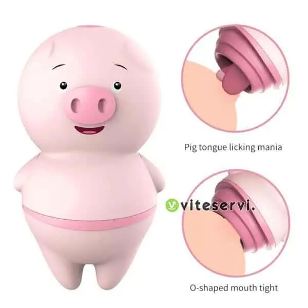 Vibromasseur clitoridien en forme de cochon, pour lécher le clitoris, 6 Modes, Portable, sans fil, adulte, Mini cochon, jouets sexuels pour femmes
