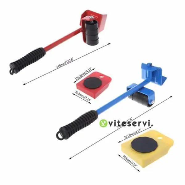 Lot de 04 kit de déplacement à roue,outils de déplacement des objets lourds