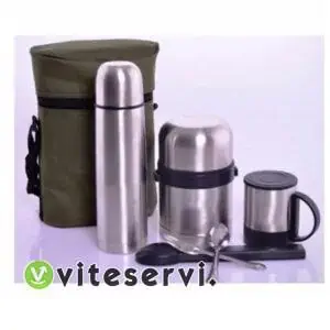 Set de 3 thermos en acier inoxydable