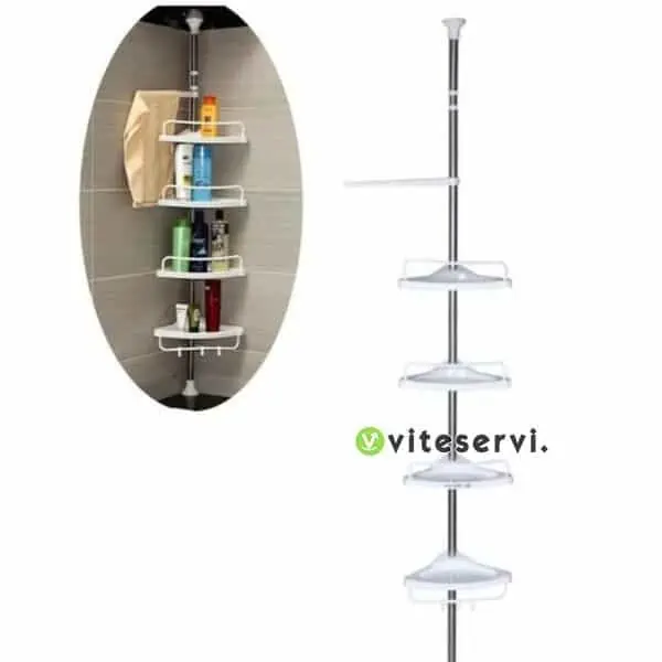 Étagère de coin de salle de bain 4 niveaux