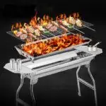 Barbecue à charbon pliable en acier inoxydable