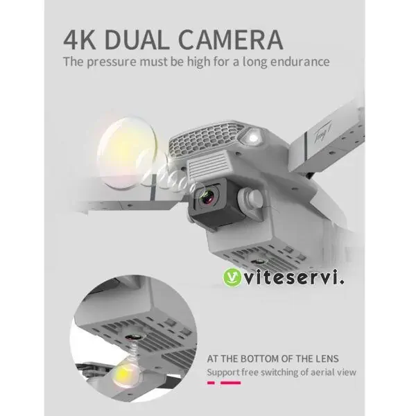 Mini drone E88 Pro 4k HD, double caméra, positionnement visuel, 1080P WiFi FPV