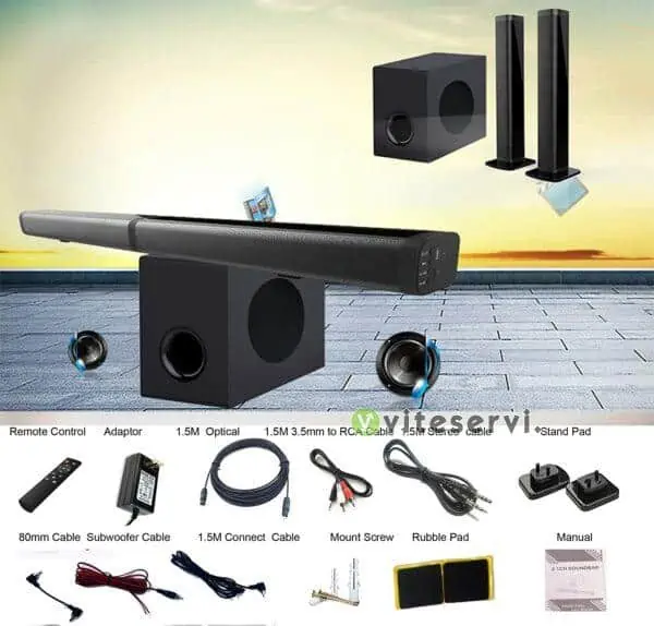 Home cinéma, barre de son modulable à télécommande pour TV et téléphone avec connection bluetooth