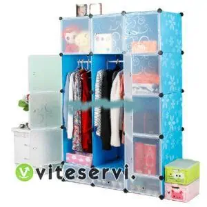 Armoire démontable 12 cubes avec range chaussures