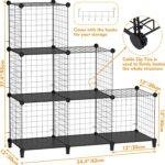 Lot de 6 étagères de rangement multifonctions en fil métallique pour armoire, placard, bibliothèque, parfait pour le bureau, le salon, la cuisine, la salle de bain