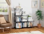 Lot de 6 étagères de rangement multifonctions en fil métallique pour armoire, placard, bibliothèque, parfait pour le bureau, le salon, la cuisine, la salle de bain