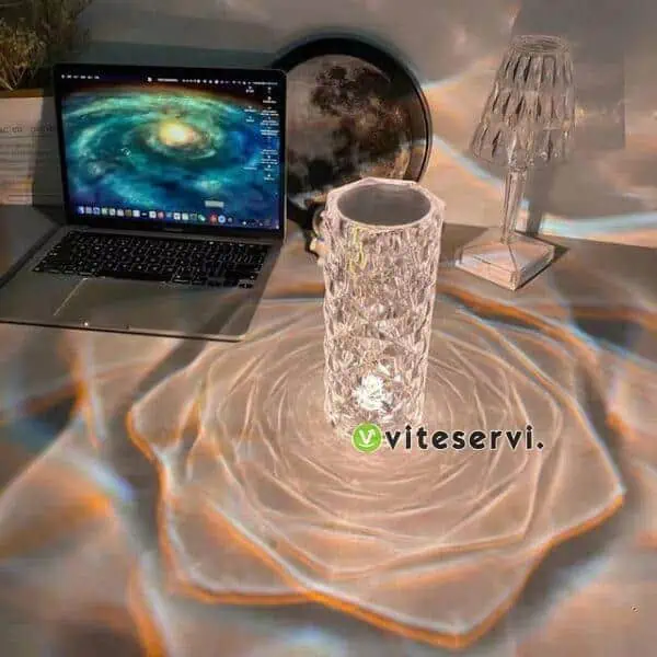 Lampe de luxe tactile cylindre lumineux à télécommande multicolore pour décoration