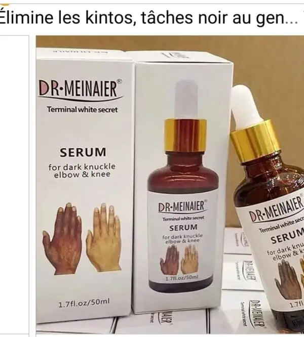 Sérum contre les quintos, taches du cou, visage, genoux,mains,orteils courde