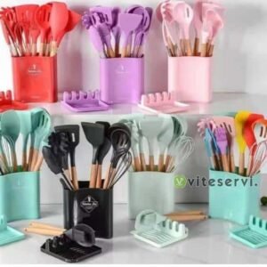 Set de 10 ustensiles de cuisine avec boite de rangement