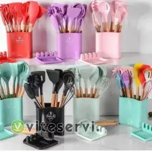 Set de 10 ustensiles de cuisine avec boite de rangement