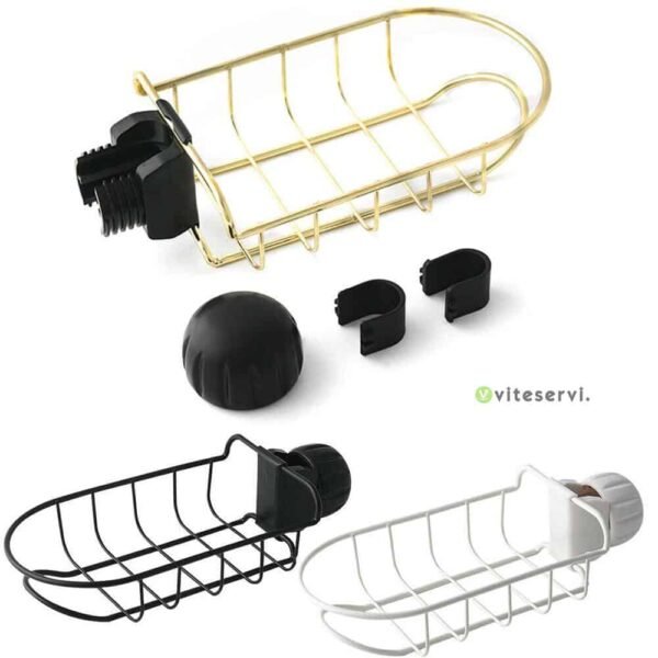 Hf573e4bdd98242cc9e603f8a87890c196 Porte Eponge pour Evier de Cuisine,Rangement Eponge Evier Cuisine en Acier Inoxydable Adhésif et Comptoir et lavabo