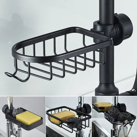 cuisine en aluminium evier egouttoir eponge rangement robinet etagere egouttoir etagere panier organisateur cuisine accessoires 1 pieces noir simple face P 24703804 78151008 1 Porte Eponge pour Evier de Cuisine,Rangement Eponge Evier Cuisine en Acier Inoxydable Adhésif et Comptoir et lavabo