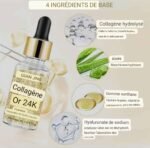 Sérum de visage 24k gold contre le vieillissement de la peau et de l'épiderme acné sébum boutons taches
